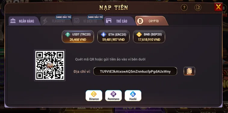 Nạp rút đa kênh an toàn tiện lợi hỗ trợ người chơi tại Bomwin.